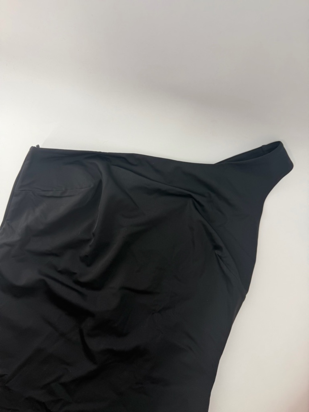 Cos One Shoulder Open Back Black One Piece Swimsuit